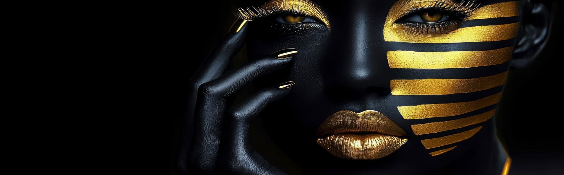 Chrome manicure on hand