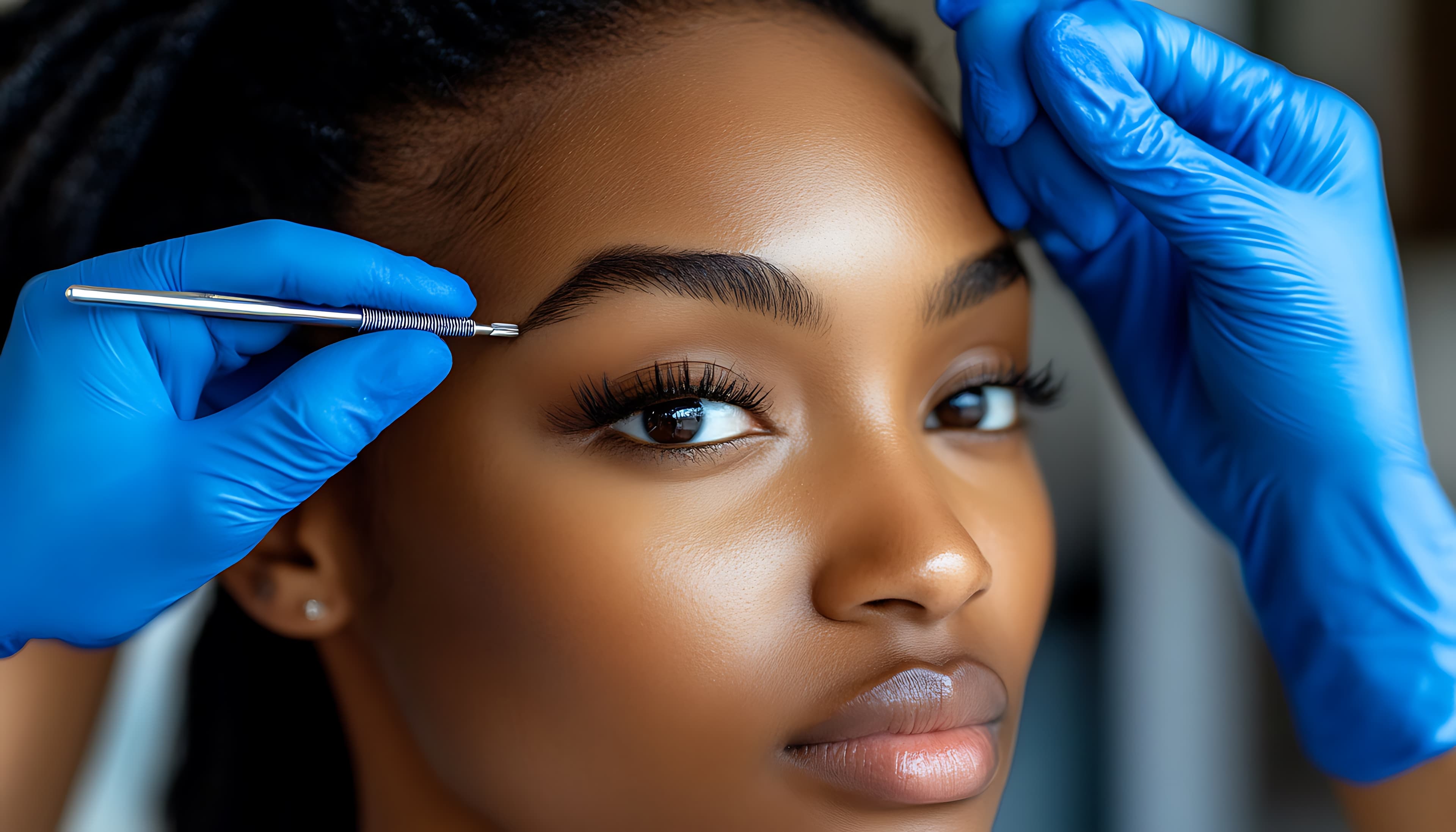 Mint teal nails close-up